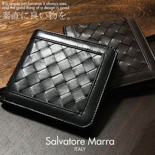 セール【牛革】Salvatore Marra　本牛革　バスケットメッシュ　折財布　メンズ | サルバトーレ・マーラ