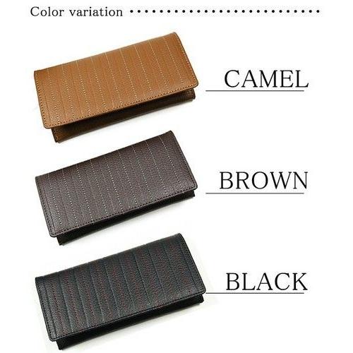 在庫処分【牛革】Luciano Valentino (ルチアーノ・バレンチノ) ストライプステッチ　長財布　メンズ |  | 02