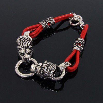 【送料無料】ライオンデザイン!!レザー　ブレスレット/【メール便：送料無料】【代引き可：送料別】メンズ | 