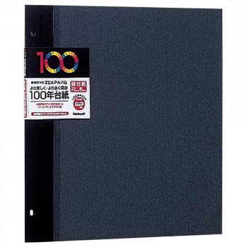 ナカバヤシ 100年台紙フリー替台紙 ビス式用 デミサイズ ブラック アH