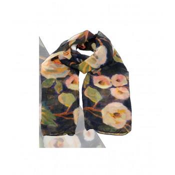 アーチストブルームシリーズ　ストール　シルビアヴァシレバ「インディゴアンドゴールドブランチズ」　AB-01704 【北海道・沖縄・離島配送不可】 アーチストブルームシリーズ ストール シルビアヴァシレバ「インディゴ