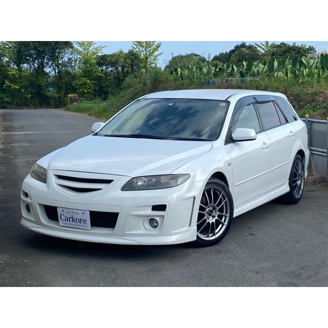 開店祝い マツダ アテンザスポーツワゴン 2 3 23z エアロ 5速mt Etc ナビ Hid ハーフ革シート 中古車