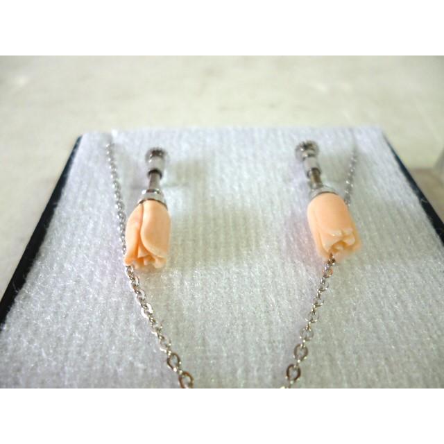 中古 アクセサリー 本珊瑚 イヤリング ネックレス ケース付き【0006911