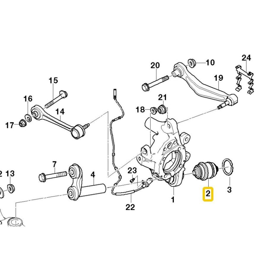 新品即納 33321090504 BMW E38 E65 E66 リア側 ホイールキャリア スイングアーム ボールジョイント 左右SET 735i 740i 745i 1年保証｜carspacy｜02