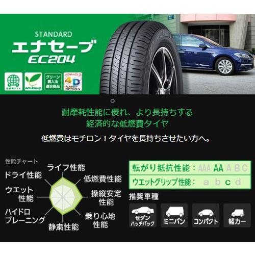 DL EC204 155/65R14 20年製 4本セット エナセーブ 4本セット DUNLOP ダンロップ EC204 155/65R14 75S