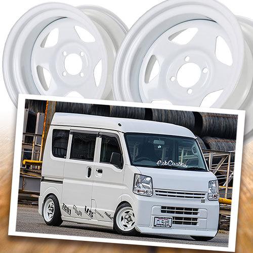 ホイール新品 2本セット ESB CLS TC-01 ホワイト 深リム鉄チン 13
