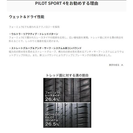 225/40R18 92Y XL ZP 4本セット ミシュラン PILOT SPORT4 パイロットスポーツ4｜cartel0602y｜02