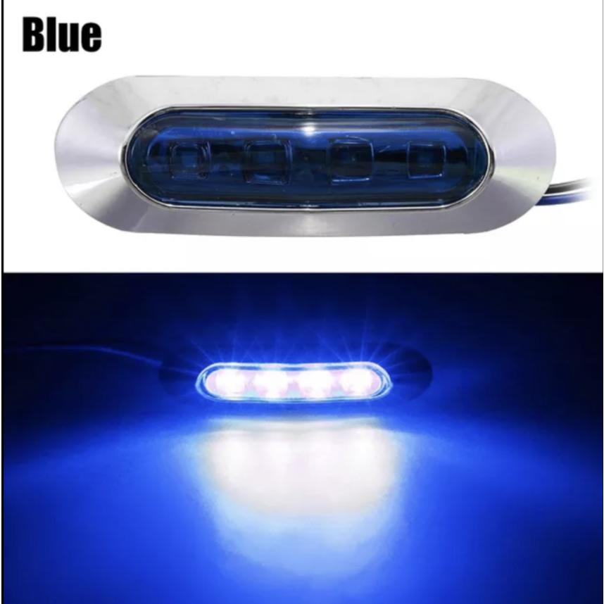 12V 24V 兼用 高輝度 LED 4連 10個セット 内蔵 カラーレンズ 小型 汎用 クロームメッキ マーカーランプ サイドマーカー 防水型 トラック 乗用車 等に |  | 11