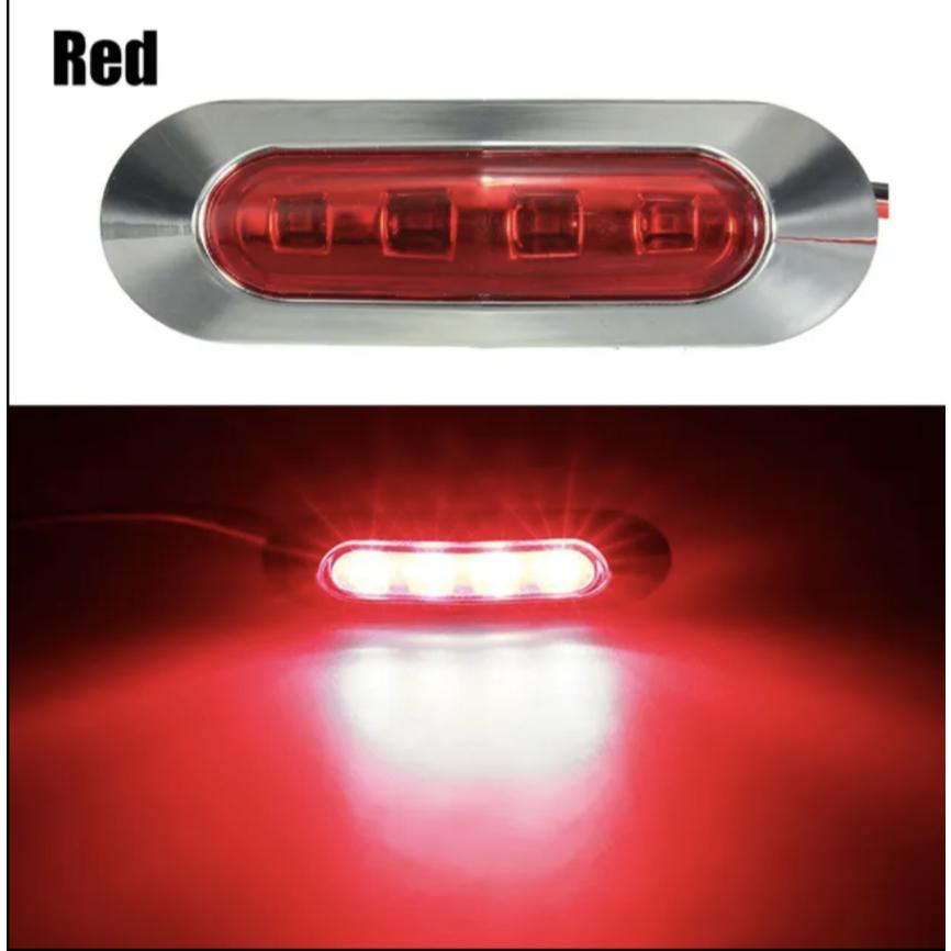 12V 24V 兼用 高輝度 LED 4連 10個セット 内蔵 カラーレンズ 小型 汎用 クロームメッキ マーカーランプ サイドマーカー 防水型 トラック 乗用車 等に |  | 13