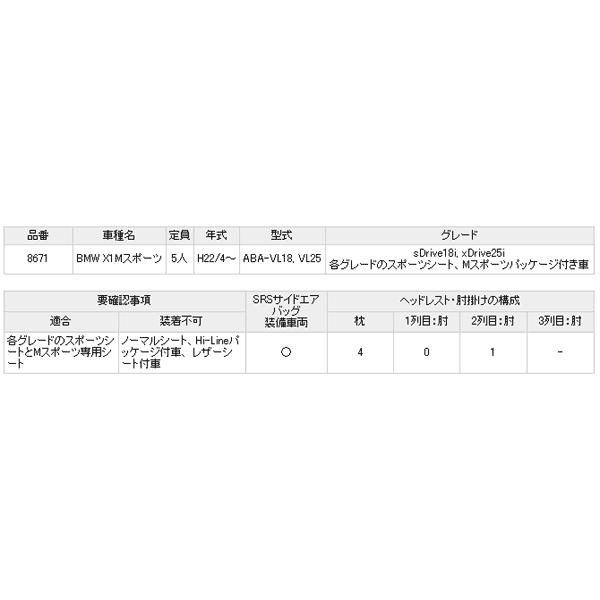 アイボリー/ELDINEスーペリアパンチング/BMW/X1 Mスポーツ/xDrive25i Mスポーツパッケージ/H22/4〜/ABA-VL18・VL25・DBA-VM20/シートカバー｜carus-ap｜02