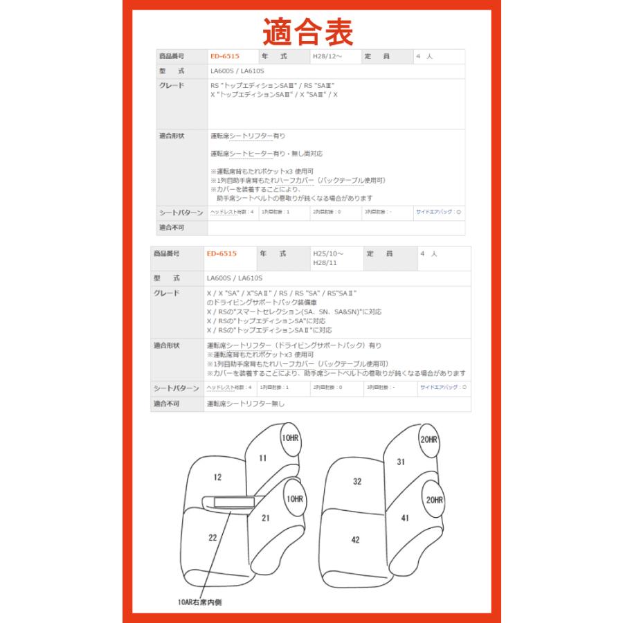 タントカスタム/H25.10〜/LA600S,LA610S/運転席シートリフター有り/ダイハツ/clazzio Jrシートカバー/ED-6515 | Clazzio | 01