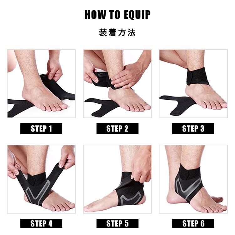 足首サポーター マジックテープ式 S-XL 足首用 サポーター かかと 踵