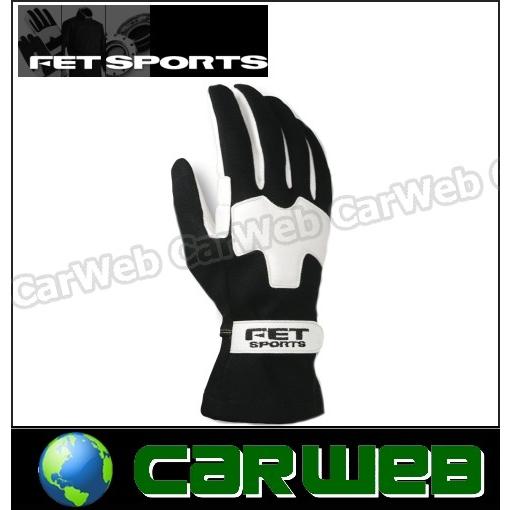 FET SPORT (FET スポーツ) 3Dライトウェイトグローブ カラー:ブラック/ホワイト サイズ:M 【代金引換不可商品】｜carweb2