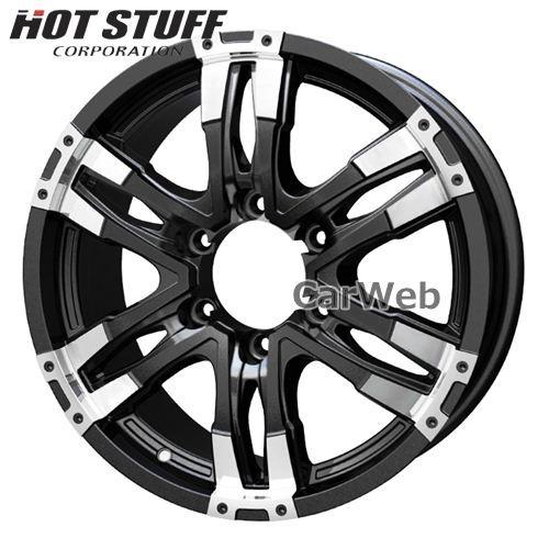 MAD CROSS WOLF (マッドクロス ウルフ) メタリックブラック＆リムポリッシュ 17インチ 7.5J PCD:139.7 穴数:6  inset:28 HOT STUFF [ホイール単品4本セット] :hotstuffst01999:カーウェブ 2号店 - 通販 -