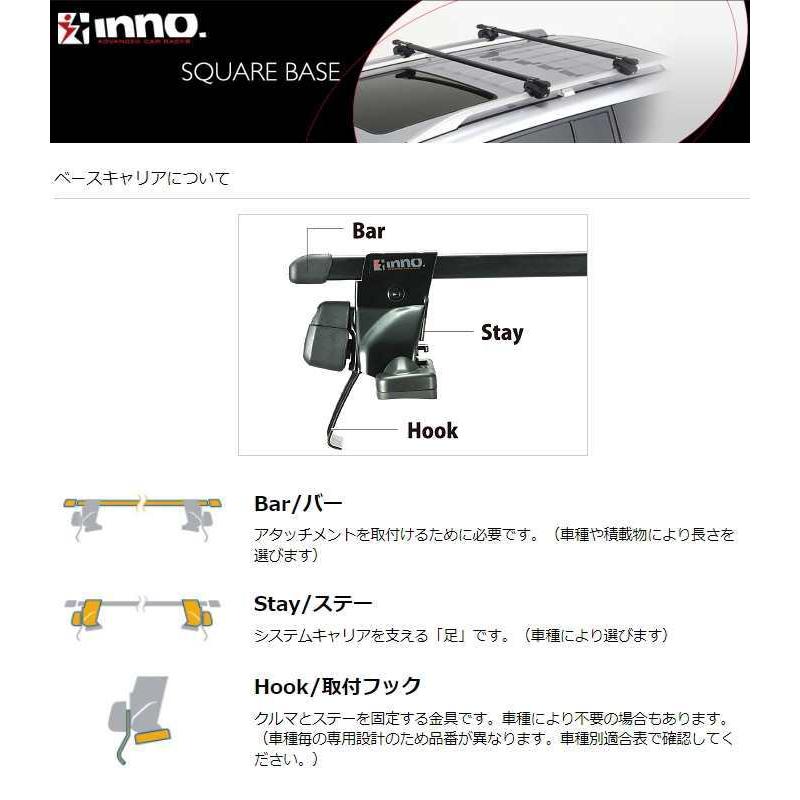 数量限定セール  inno INSUT K728 INB117 ウィッシュ H21.4〜H29.12 ZGE2#G/ZGE2#W系 スクエアベース キャリアセット Carmate inno