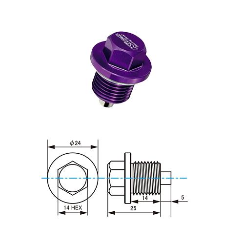 [MAG-24] KYO-EI マグネット ドレンボルト 2 M16×P1.5 14HEX パープル 首下:14mm 全長:25mm 入数:1個｜carweb｜02