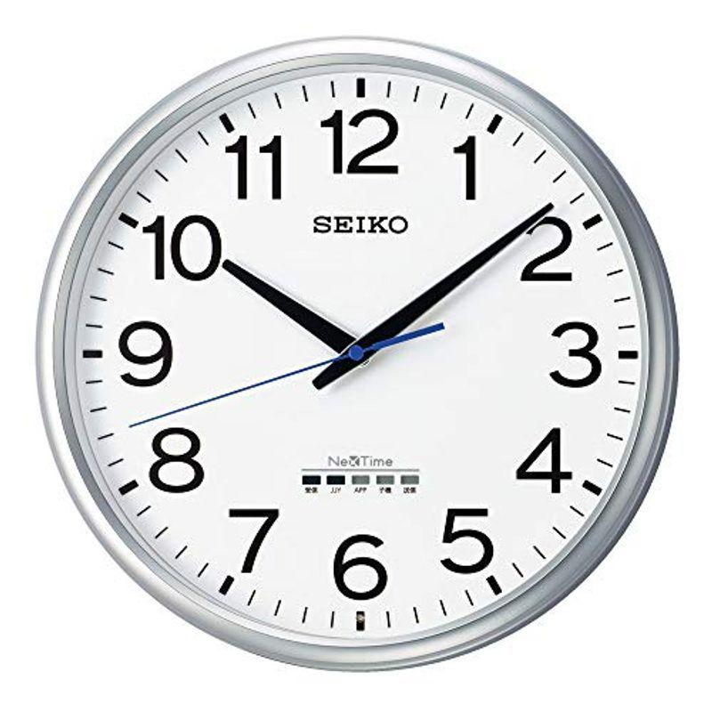 新しい季節 電波 セイコークロック 掛け時計 ZS253S 直径350x48mm 銀色メタリック セイコーネクスタイム 掛け時計、壁掛け時計