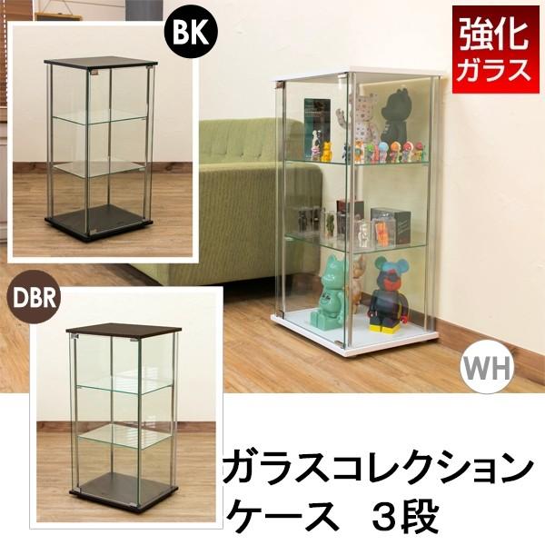 【オススメ！】ガラスコレクションケース　3段　BK/DBR/WH 温室 ガラスコレクションケース 3段 パキポディウムなどのお気に入りの