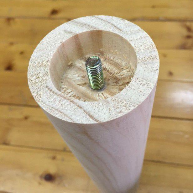 木製丸型テーブル 金属脚 テーブル脚 テーブル用脚 DIY 脚のみ パーツ 木製丸脚 450mm×60φ 4