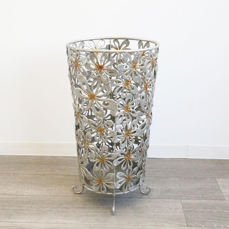 高価値 傘立て アイアン 花柄 フラワー シルバー かわいい 可愛い Babylonrooftop Com Au