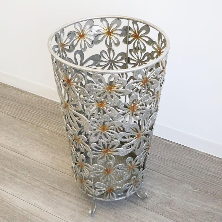 高価値 傘立て アイアン 花柄 フラワー シルバー かわいい 可愛い Babylonrooftop Com Au