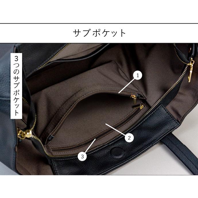 トートバッグ メンズ 大容量 本革 A4 横向き 内ポケット 大きめ