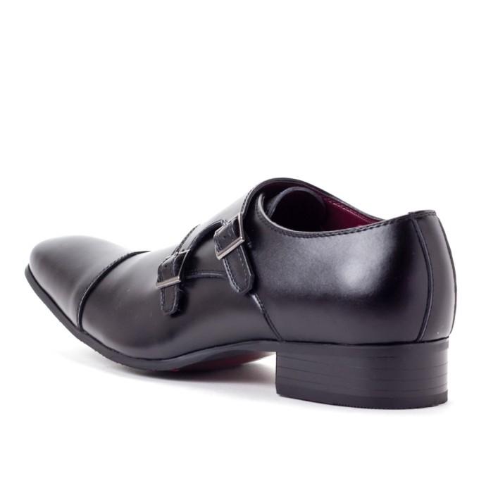 【未使用】HILTON ダブルモンク ストレートチップ ドレスシューズ 黒 ビジネスシューズ ストレートチップ ダブルモンクストラップ