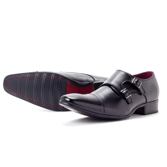 ビジネスシューズ ストレートチップ ダブルモンクストラップ 幅広 3e