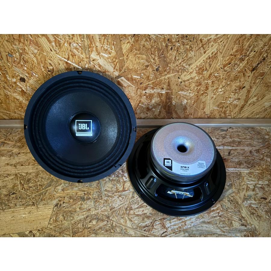 オーバー　サウンド　8inch スピーカー　8Ω　2発セット 新商品！2個セット JBL 8PWX 8R ミッドベース スピーカー 8インチ 8Ω