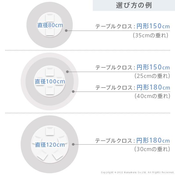 テーブルクロス 直径180cm 円形 フランス製はっ水加工テーブルクロス