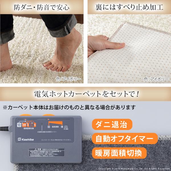 2畳 200x200cm +ホットカーペット本体セット ミックスカラーホット