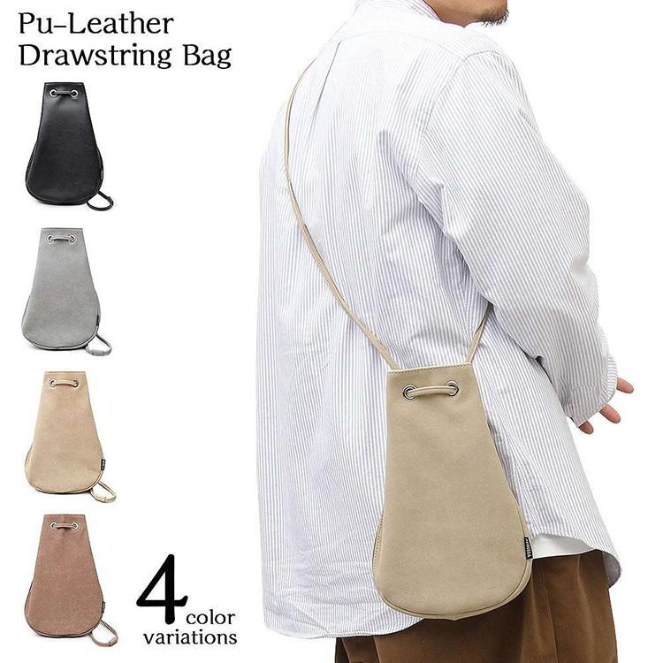 巾着バッグ メンズ 斜めがけ ミニショルダーバッグ 縦型 フェイクレザー ポシェット 斜め掛けバッグ ショルダーポーチ 3a 617 Men インテリアshop カーサリア 通販 Yahoo ショッピング