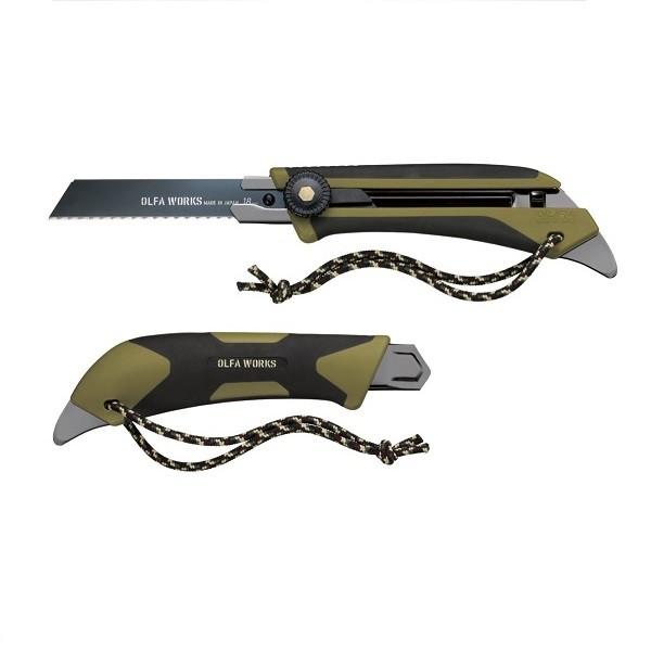 オルファワークス 替刃式のフィールドナイフFK1 オリーブドラブ 4901165301567 | 