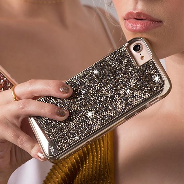 Case-Mate iPhone SE（第3世代/第2世代）/iPhone8対応ケース[耐衝撃・ハイブリッド・二重構造] キラキラシャンパン ゴールド | Case-Mate