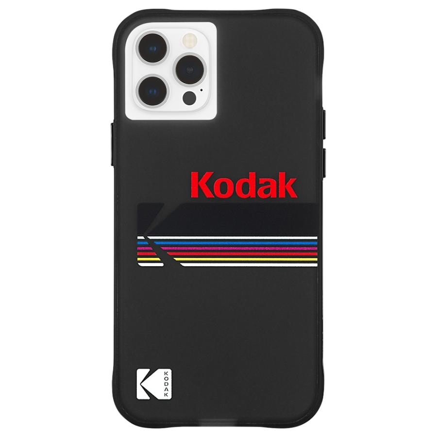 【iPhone12/12 Pro共用】KODAK 3.0m落下耐衝撃ケース Matte Black + Shiny Black Logo｜case-mate