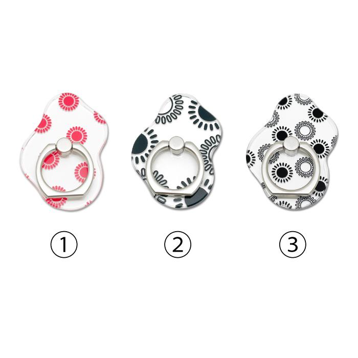 スマホリング クリア 花柄 ホルダー 薄型 リングホルダー バンカーリング スタンド機能 落下防止 ホルダー対応 透明 花 モチーフ 赤 レッド 黒 ブラック シンプ | ブランド登録なし | 02