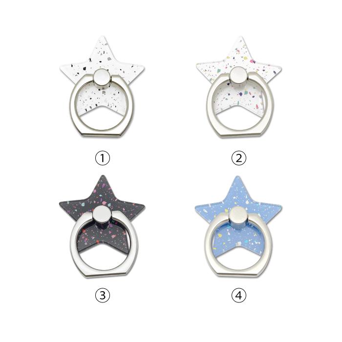 スマホリング 星型 大理石柄 ホルダー リングホルダー バンカーリング iphoneリング 薄型 リング スタンド機能 落下防止 ホルダー対応 スター ストーン 柄 おし | ブランド登録なし | 02
