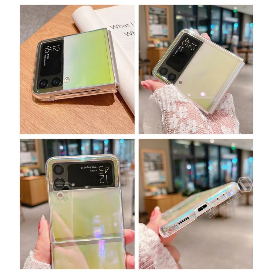 Galaxy Z Flip4 ケース オーロラ 薄型 ギャラクシー Flip3 5G SCG17 SC  