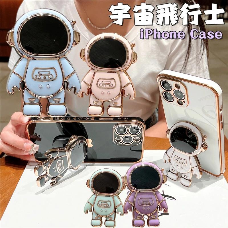 iPhone ケース 宇宙飛行士 縦置き 横置き スタンド 軽量 薄型