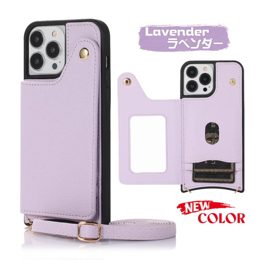 ストラップ付きiphoneケース おしゃれ ミラー 鏡付き iphone14