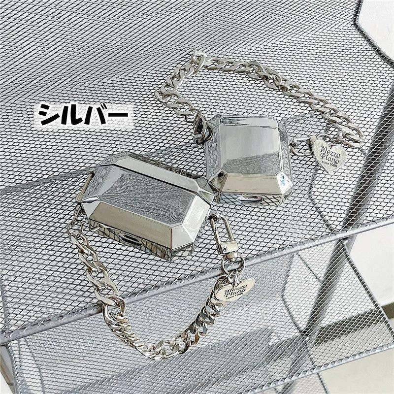 airpods ケース チェーン付き かわいい AirPods おしゃれ メタル