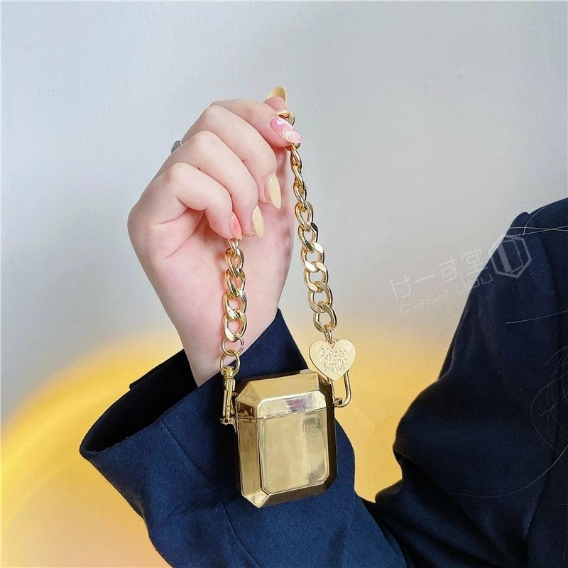 airpods ケース チェーン付き かわいい AirPods おしゃれ メタル