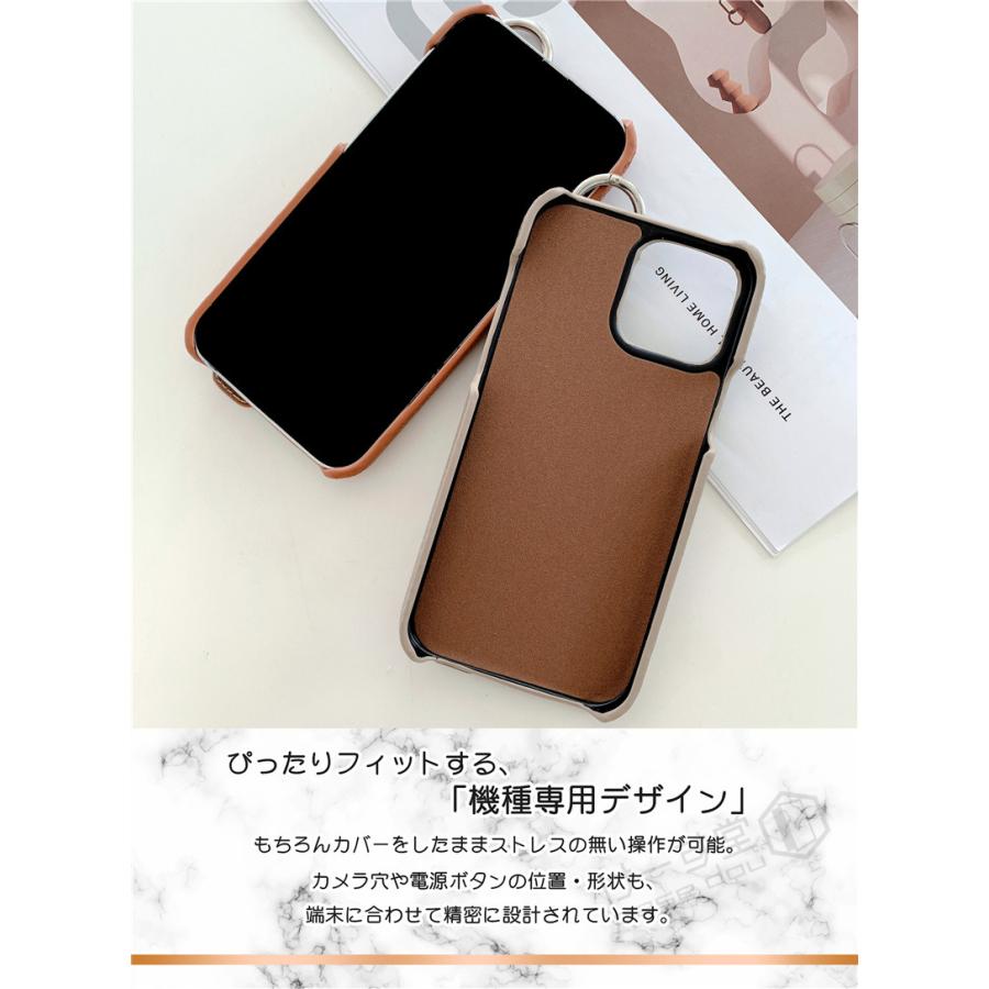 ショルダー/ハンドベルト/カード収納 ストラップ付きiPhoneケース iPhone 13 12 11 Pro Max se XR XS XsMax スマホケース ショルダー 大人 女子｜casedou｜10