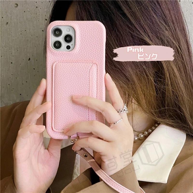 iphone ケース レザー調 17 14pro 12 13 16 pro max ハンドストラップ