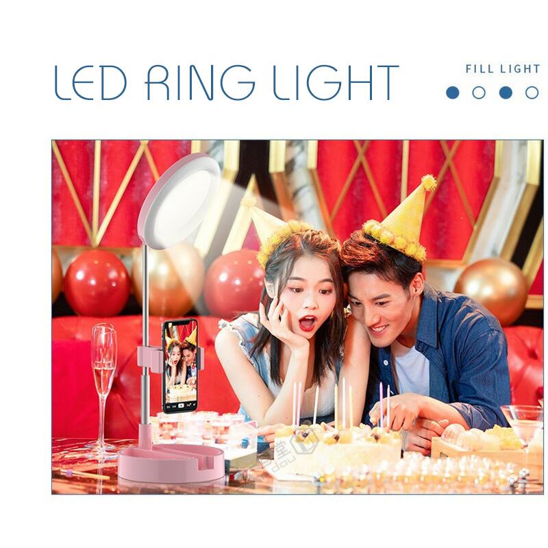 LED リングライト スマホスタンド ライト 撮影 自撮り スタンド 卓上