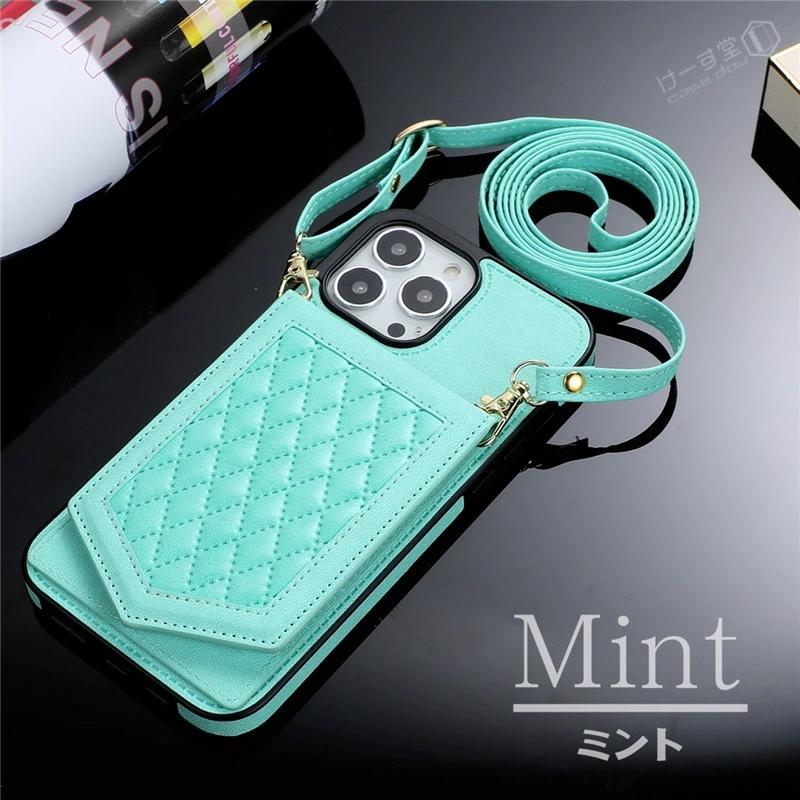 ミラー ICカード ストラップ付きiphone ケース おしゃれ