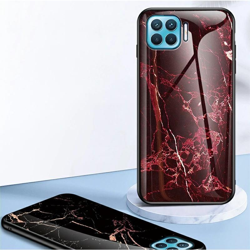 OPPO A73 ケース 強化ガラス 大理石柄 軽量 薄型 オッポ 落下