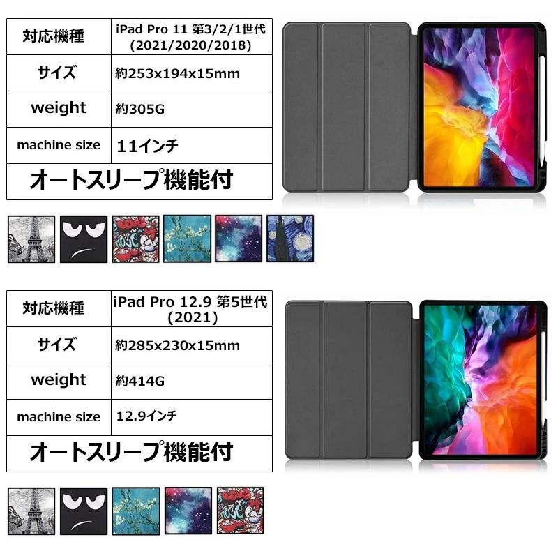 iPad Pro 12.9 第5世代 ケース 三つ折スタンド 傷つけ防止 11 第3世代