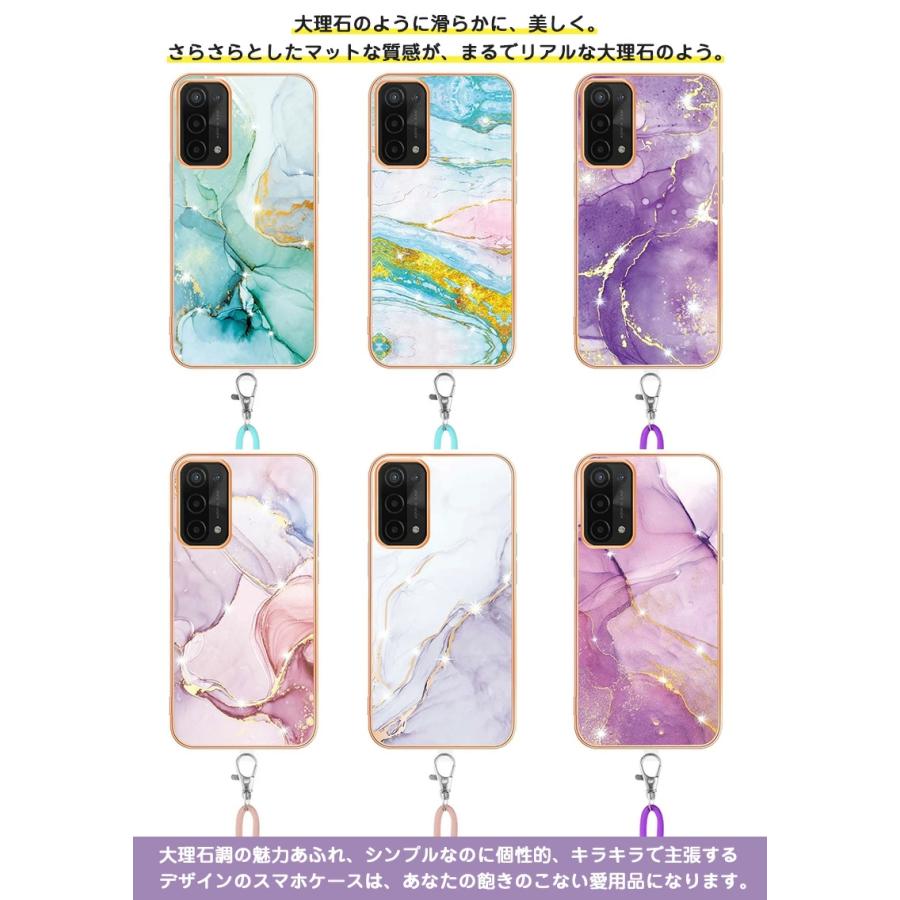ストラップホルダー OPPO A79 5G A54 ケース スマホ ショルダー 大理石