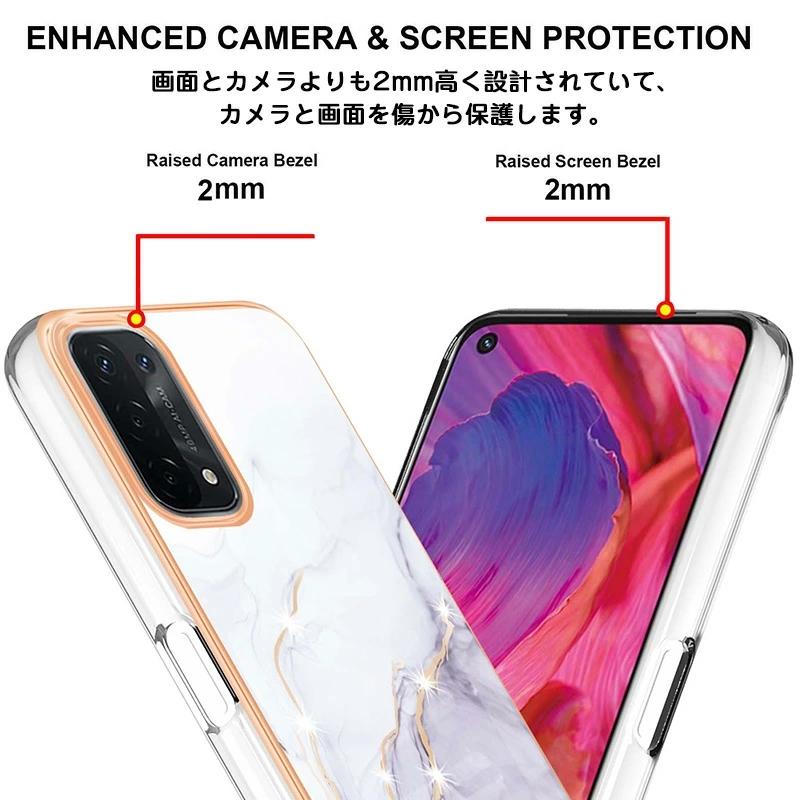 ストラップホルダー OPPO A79 5G A54 ケース スマホ ショルダー 大理石